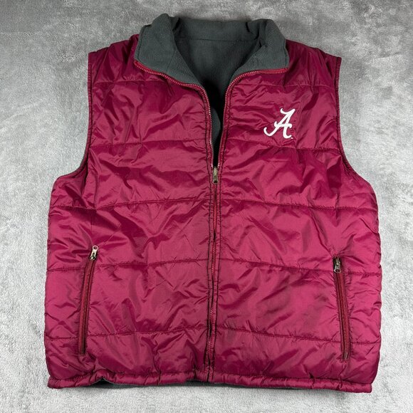 University of Alabama Crimson Tide Reversible Puffer Fleece Vest Men’s XXL - Picture 1 of 8